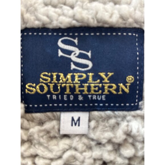 Simply Southern‎ Womens Hooded Sherpa Jacket M Gray - Picture 5 of 5